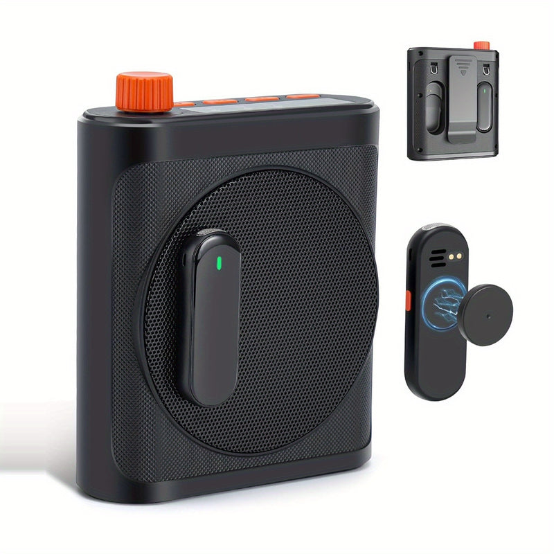 Amplificador de Voz sin varillas con Micrófono de Solapa, Carga y Almacenamiento Portátil para Profesores con 2 Microfonos Lavalier Inalámbricos y Altavoces - Mini Amplificador de Voz para Aula, Conferencias y Entrenamientos