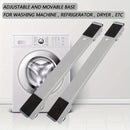 2 Piezas de Carro Ajustable para Electrodomésticos con 24 Ruedas, Cojín Antideslizante y Frenos - Sin Batería Necesaria para Refrigerador, Lavadora, Secadora, Muebles - Accesorios para Hogar, Soporte Resistente, Diseño Ergonómico con Palanca, Ruedas Equi