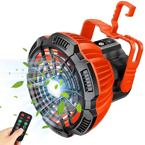 Ventilador Portátil de Camping con linterna LED