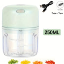 1pc Picadora Eléctrica Inalámbrica con USB, Taza de 250ml, Cuchillas de Acero Inoxidable Resistentes, Licuadora Portátil para Hogar, Viajes y Camping - Ideal para Triturar Carne, Verduras, Salsas - Diseño Compacto con Batería de Litio - Regalo Perfecto p
