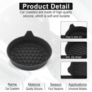 Juego de 2 soportes de taza de coche, hechos de silicona, diseñados para adaptarse universalmente y prevenir resbalones, adecuados para hombres y mujeres, disponibles en negro.