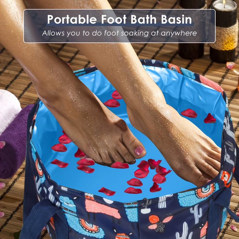 Bañera de pies plegable y portátil para el hogar, bolsa de baño de pies, bañera de pies, lavabo de cara y lavandería al aire libre, bañera de pies para viajes, adecuada para el hogar, exteriores y viajes