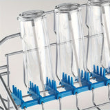 Escurridor de Botellas para Lavavajillas de Acero Inoxidable - Compatible con Todos los Rejillas Estándar, Diámetro de 6mm, Longitud de 27cm, Flujo de Agua Eficiente, con Portabotellas y Utensilios de Vidrio Transparente, Limpieza de Cristalería|Diseño M