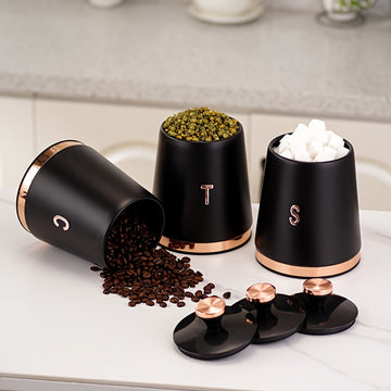 3pcs Té, Azúcar, Café, Cereales, Suministros de Cocina para el Hogar, Suministros de Almacenamiento, Equipos de Almacenamiento de Cocina, Almacenamiento de Alimentos, Dispensadores de Alimentos