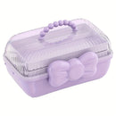 1 Unidad, Caja De Almacenamiento Linda Y De Estilo De Caricatura, De Horquillas Para El Cabello Y Cosméticos, Organizador De Gran Capacidad De Múltiples Capas, Caja De Joyería Transparente, Suministros De Almacenamiento