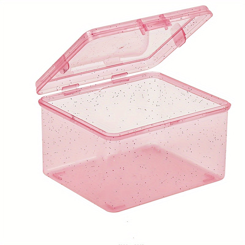 Caja de almacenamiento versátil con tapa abatible para joyas, cosméticos y más - Organizador a prueba de polvo con tapa, diseño contemporáneo, plástico, contenedores para organización del hogar