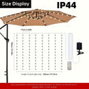 Luces Solares de Sombrilla TPGEBO con Control Remoto - 8 Modos de Brillo, Función de Temporizador, Pinza para Panel Solar para Patio, Playa, Jardín y Decoraciones de Fiesta (Incluye Pilas), Luces Solares Exteriores