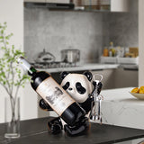 1 Portabotellas de Vino Elegante Panda - Encantador Decoración para Salón, Armario de Vino o Soporte de TV - Material de Loza de Alta Calidad, Perfecto para Espacios Modernos, Decoración de Habitación