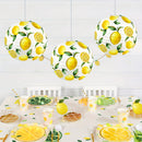 Faroles de papel con diseño de limón, juego de 3 - Faroles decorativos vibrantes con estampado de cítricos frescos - Decoración refrescante para eventos en el jardín, cocina y fiestas de invierno