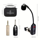 2025 (Mejor Vendedor) Micrófono Inalámbrico UHF para Saxofón, Adecuado para Escenarios y Actuaciones al Aire Libre, Micrófono Inalámbrico para Saxofón, Diseñado para Saxofones, Trumpeta Clip-On, Micrófono para Instrumentos, Incluye Receptor, Plug and Pla