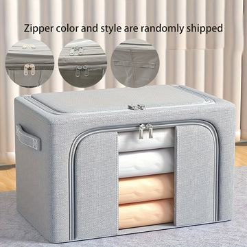 1pc Caja de Almacenamiento Plegable Sencilla, Bolsa con Cremallera de Gran Capacidad, Organizador Ligero Antipolvo para Armario, Caja Multifuncional para Ropa, Almacenamiento Debajo de la Cama