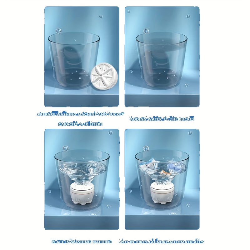 Mini Lavadora Plegable, Lavadora Redonda Portátil, Alimentada por USB, ≤36V, Sin Batería, para Viajes, Hotel, Hogar, Alquiler