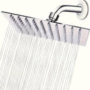 Rociador de Ducha Cuadrado de Acero Inoxidable de 8 Pulgadas de Lujo - Montado en la Pared, Diseño Elegante con Múltiples Chorros de Agua para una Experiencia de Ducha Refrescante, Instalación Fácil, Accesorios de Ducha