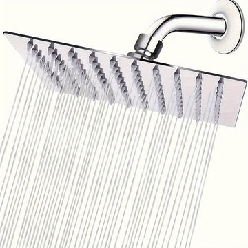 Rociador de Ducha Cuadrado de Acero Inoxidable de 8 Pulgadas de Lujo - Montado en la Pared, Diseño Elegante con Múltiples Chorros de Agua para una Experiencia de Ducha Refrescante, Instalación Fácil, Accesorios de Ducha