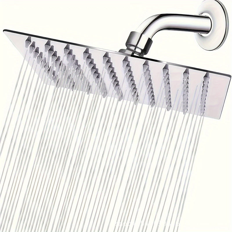 Rociador de Ducha Cuadrado de Acero Inoxidable de 8 Pulgadas de Lujo - Montado en la Pared, Diseño Elegante con Múltiples Chorros de Agua para una Experiencia de Ducha Refrescante, Instalación Fácil, Accesorios de Ducha