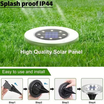Pack de 4 Luces Solares para Exteriores, Luces LED Solar para Caminos, Iluminación Decorativa Impermeable IP65 para Escalones, Jardines y Cercas