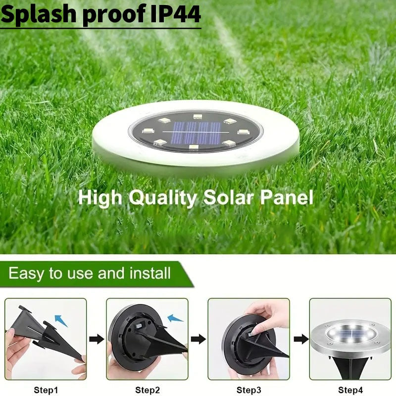 Pack de 4 Luces Solares para Exteriores, Luces LED Solar para Caminos, Iluminación Decorativa Impermeable IP65 para Escalones, Jardines y Cercas