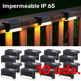 Juego de 10 luces solares LED para exteriores, ahorro de energía, sensor automático, fácil instalación, para patio y caminos