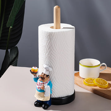 Soporte para toallas de papel de chef europeo, material de resina, adecuado para cocina de restaurante, cafetería, restaurante occidental, decoración de mesa de pastelería.