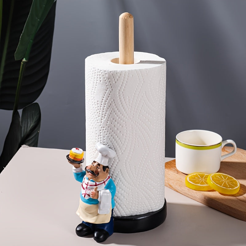 Soporte para toallas de papel de chef europeo, material de resina, adecuado para cocina de restaurante, cafetería, restaurante occidental, decoración de mesa de pastelería.
