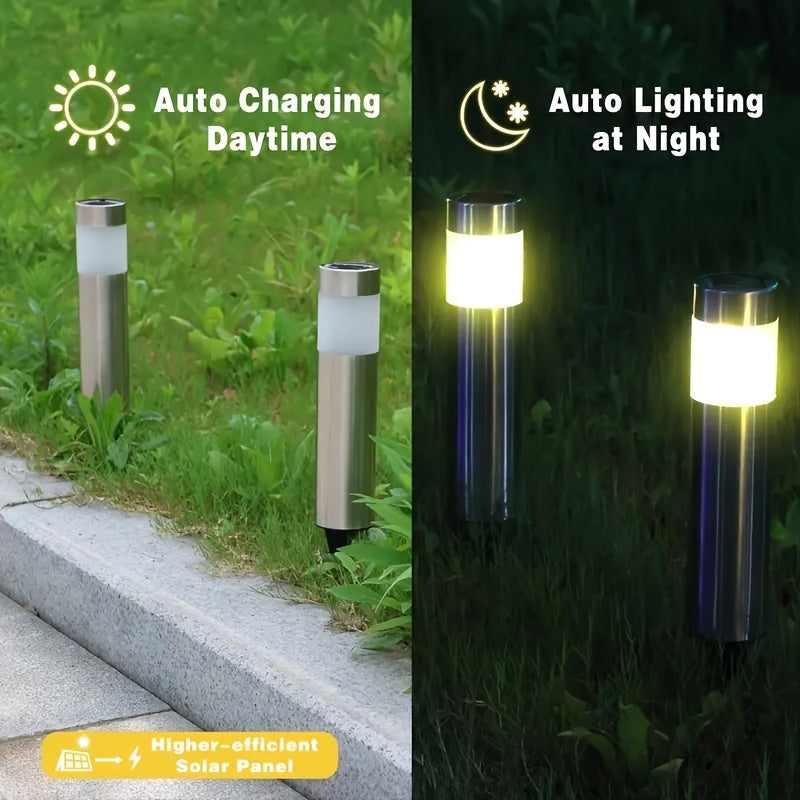 4 Luces Solares LED para Jardín, Encendido/Apagado Automático con Construcción Metálica Duradera y Acabado Mate, Instalación con Estaca para Suelo - Regalo de Halloween o Navidad para Patio, Pasillo o Césped