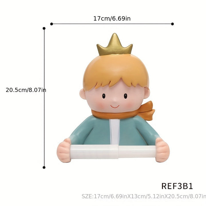 1 Soporte Para Rollo De Papel Higiénico De Diseño Bonito, Estante De Almacenamiento De Pañuelos Montado En La Pared, Dispensador De Papel Higiénico Creativo De Dibujos Animados Para Baño, Decoración Del Hogar, Accesorios De Baño