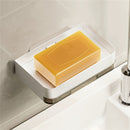 Porta Jabonera de Acero Inoxidable con Bandeja de Drenaje - Montaje en Pared, Sin Taladro, Diseño Rectangular para Baño y Cocina - Solución de Almacenamiento Elegante y Duradera para Dispensador de Jabón de Manos