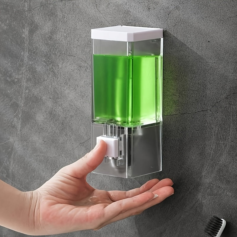 Dispensador de Jabón Montado en la Pared - Diseño Anticorrosivo, Ahorro de Espacio con Cabeza de Bomba Fácil. Ideal para Manos, Champú y Gel de Ducha - Accesorio Moderno Perfecto para Baños