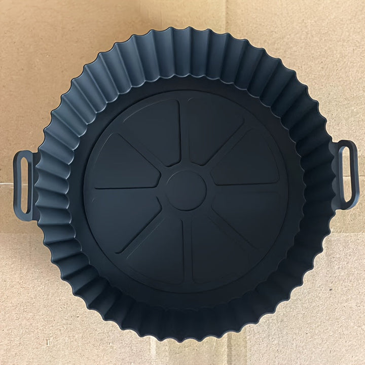 Bandeja de horneado para freidora de aire, bandeja de barbacoa de grado alimenticio, bol reutilizable, tapete antiadherente para hornear de silicona engrosada, ¡Feliz Eid Al-Adha!