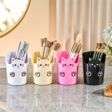 Organizador Creativo de Brochas de Maquillaje - Esencial para Dormitorio, Caja Organizadora de Pinceles y Lápices de Cejas para Escritorio