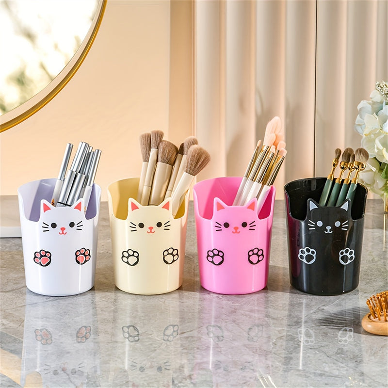 Organizador Creativo de Brochas de Maquillaje - Esencial para Dormitorio, Caja Organizadora de Pinceles y Lápices de Cejas para Escritorio