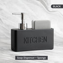 Dispensador de jabón multifuncional, botella de loción con portaesponja, dispensador de jabón líquido para baño, botella recargable práctica para lavabo, accesorios de baño