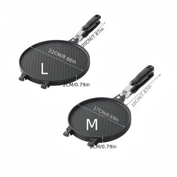 SHAON 1pc Sartén para Waffles de Mango Largo Antiadherente - Resistente a Arañazos y Óxido, Ideal para Cones de Helado DIY, Gofres, Pasteles - Fácil de Limpiar, Adecuado para Cocinas Domésticas y Comerciales, Equipo de Cocina Moderno, Superficie Easyclea