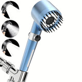Cabezal de ducha ajustable con filtro, 3 niveles, montaje en pared, experiencia de lluvia, plástico azul, accesorio para grifo, ideal para decoración de baño en Navidad y Halloween, accesorios para ducha