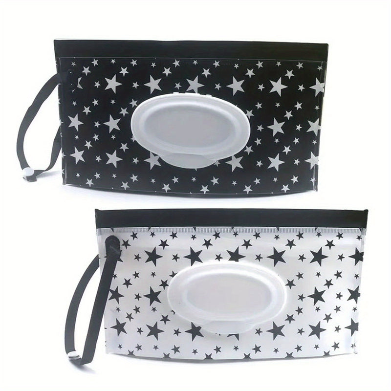 Juego de 2 cajas para toallitas, bolsa reutilizable para toallitas portátil, dispensador de toallitas, porta toallitas de viaje, regalos para Navidad y Halloween