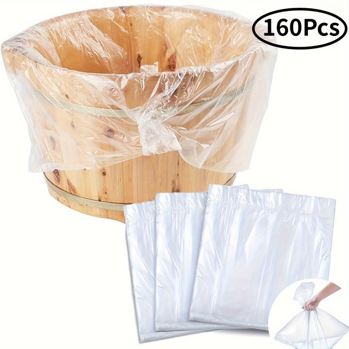 160 bolsas desechables para baño de pies, bolsas transparentes de plástico higiénicas y sin olor para cuidado de los pies en hogares, salones de belleza e hoteles