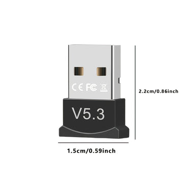 Adaptador de red USB BT5.3, receptor USB dongle, solo compatible con computadoras de escritorio y portátiles, solo admite sistemas Windows11/10, compatible con dispositivos de versións 5.3/5.1/5.0/4.2/4.1/4.0 y otras, proporciona inmediatamente función d