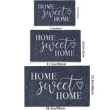 Tapete de bienvenida Hogar Dulce Hogar – Tapete azul acogedor con letras blancas, poliéster lavable a máquina, ideal para entrada, cocina, sala o dormitorio, tapete de bienvenida para interiores | Detalle acogedor para el hogar | Tapete lavable a máquina