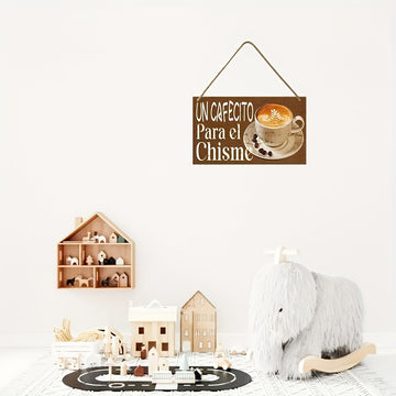 [Portátil Madera Decoración de Café] Cartel Colgante Portátil de Madera - Decoración de Café y Salón de Té Estilo Europeo Chic - No Necesita Energía, Sin Plumas, Decoración Moderna para el Hogar