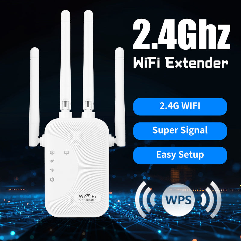 Amplificador de Señal WiFi OEKE con 4 Antenas, Red Inalámbrica Dual Mode, Ampliador de Cobertura WiFi Compatible con Router/Computadora/Laptop, para Hogar/Oficina/Café/Tienda - Blanco, Mejora de Conexión Inalámbrica en Casa o Cafetería, Dispositivo Moder