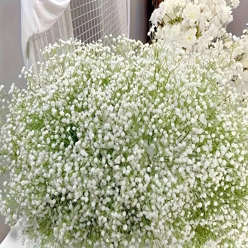 15 ramos de flores artificiales de gypsophila, 450 flores en total, tallos falsos de alta calidad con antioxidantes y textura realista, decoración para hogar, oficina, jardín, terraza, bodas y fiestas de compromiso, sin necesidad de electricidad o pilas