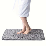 Alfombra de baño de felpa coral tejida plana, suave, de perfil bajo, con respaldo antideslizante de PVC, lavable a máquina, rectangular, 450 gramos por metro cuadrado: una alfombra de baño súper suave y absorbente para comodidad y estilo