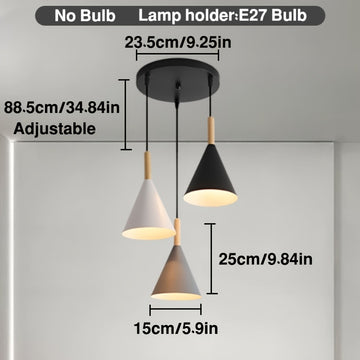 Lámpara de techo moderna de tres cabezas para isla de comedor o sala de estar - Negro, blanco o gris, sin bombillas incluidas, instalación fácil con control de interruptor, lámpara de techo moderna, iluminación contemporánea, construcción de hierro conte
