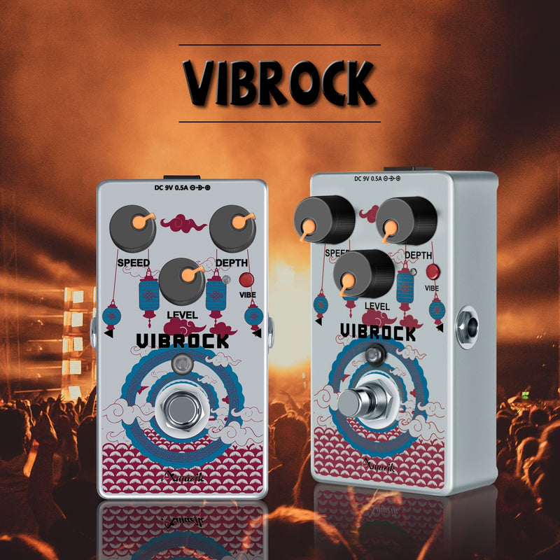 Pedal de guitarra de modulación psicodélica rock, coro-tremolo, monobloque, pedal de efectos múltiples con coro/tremolo, pedal de modulación psicodélica rock para guitarra eléctrica, bypass verdadero