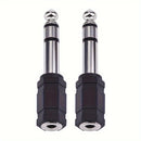 Conector Adaptador de Audio para Auriculares 2 piezas de Hembra 3.5mm a Macho 6.35mm para Piano Digital, Teclado, Micrófono Estéreo y Cable AUX