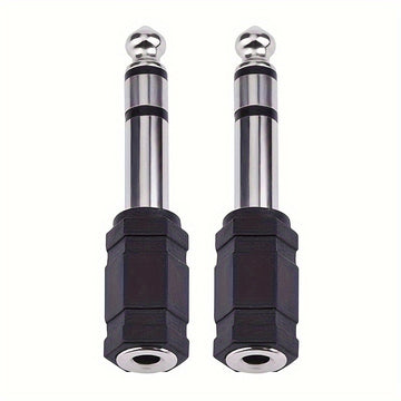 Conector Adaptador de Audio para Auriculares 2 piezas de Hembra 3.5mm a Macho 6.35mm para Piano Digital, Teclado, Micrófono Estéreo y Cable AUX