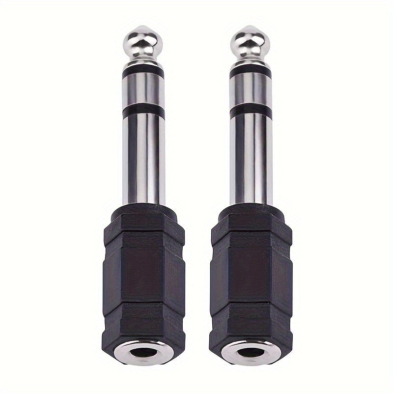 Conector Adaptador de Audio para Auriculares 2 piezas de Hembra 3.5mm a Macho 6.35mm para Piano Digital, Teclado, Micrófono Estéreo y Cable AUX