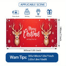 2D Banner de Puerta, 1 Pieza, Banner de Puerta de Renos de Alce Navideño Festivo - Poliéster Duradero, Diseño de Copos de Nieve y Noche Estrellada, Perfecto para Decoraciones Navideñas, Bodas y Celebraciones al Aire Libre, Decoraciones Navideñas