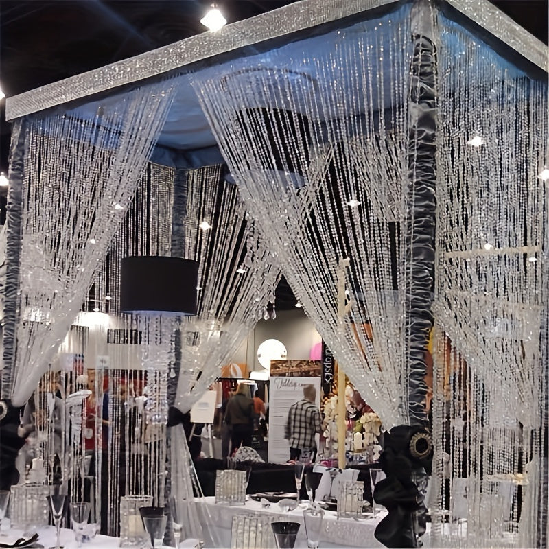 1 guirnalda de cuentas brillantes de 15.0 metros para decoración de bodas, adornos colgantes con temática de gemas acrílicas para el hogar y fiestas, sin necesidad de electricidad ni plumas