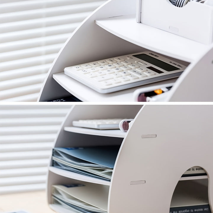 1 Paquete de Archivo de Madera, Archivo para el Hogar y la Oficina, Estante de Archivo de Escritorio para Cartas/Leyes/A4, Blanco